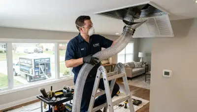 Technician cleaning air ducts for improved HVAC airflow in Phoenix, AZ home
